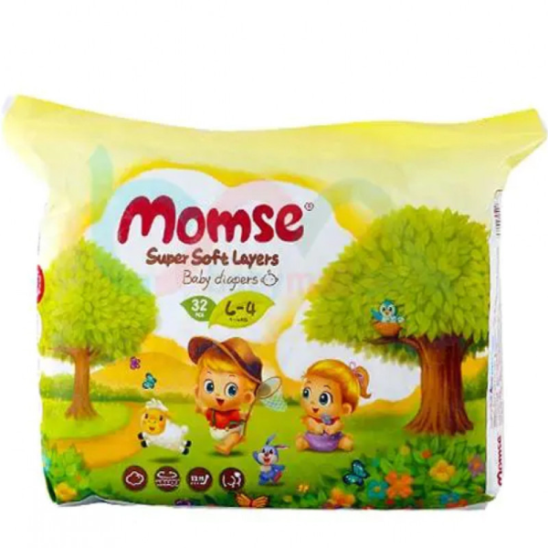 Momse Baby Diaper 32pcs L Size 4