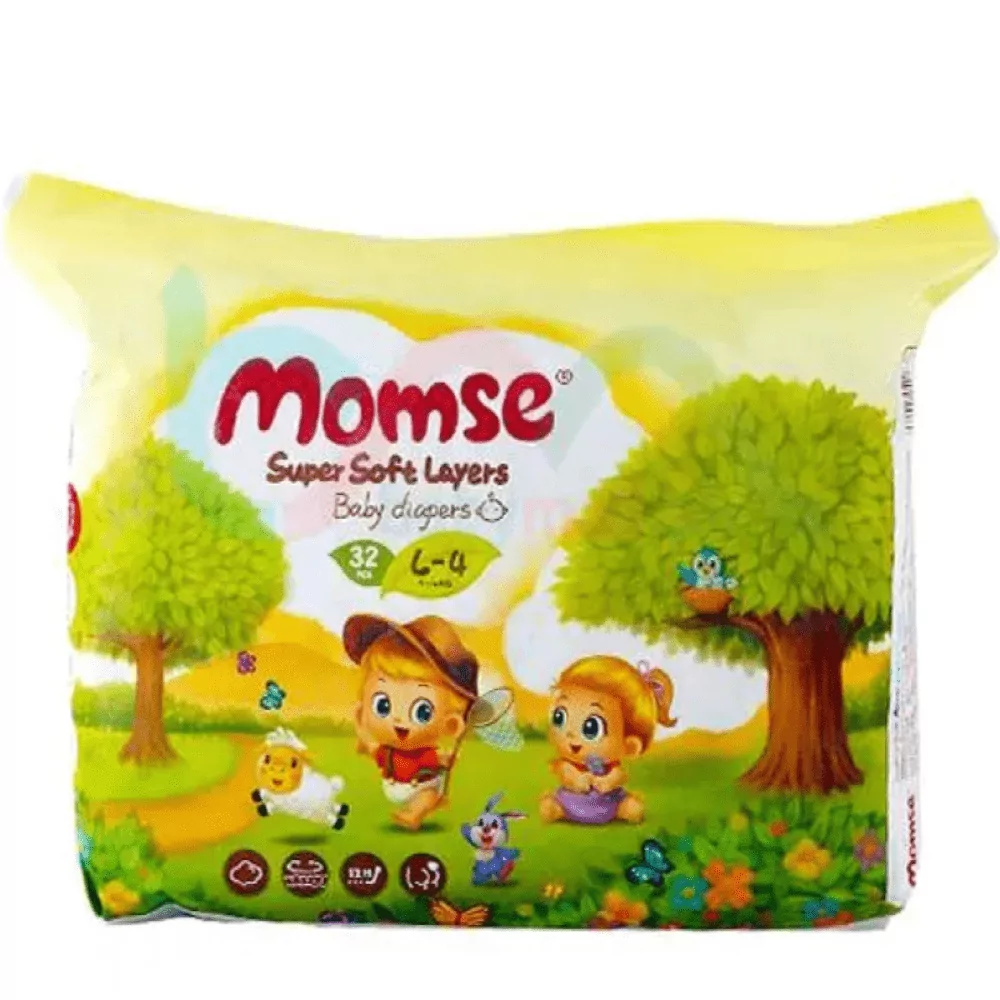 Momse Baby Diaper 32Pcs L Size 4