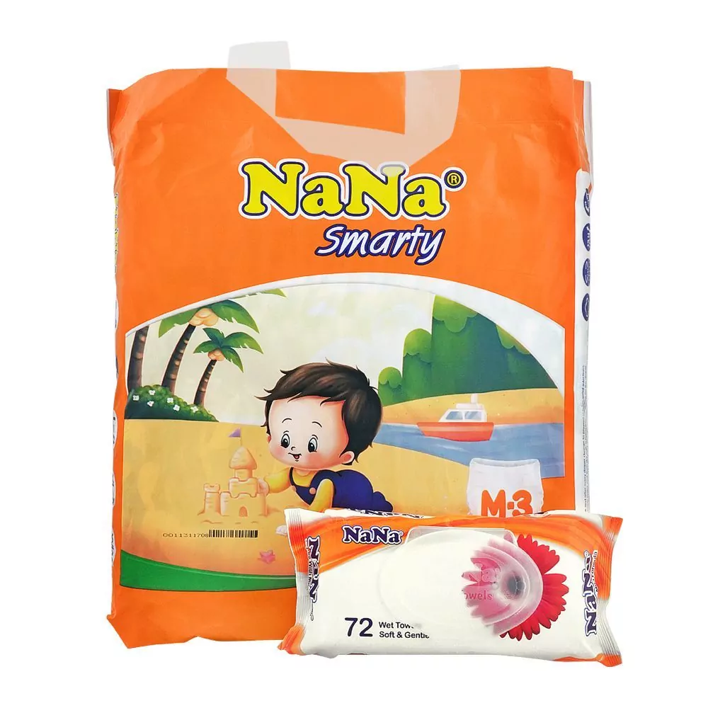 Nana Smarty Baby Diapers Medium, No. 3, 6-11Kg, 66-Pack