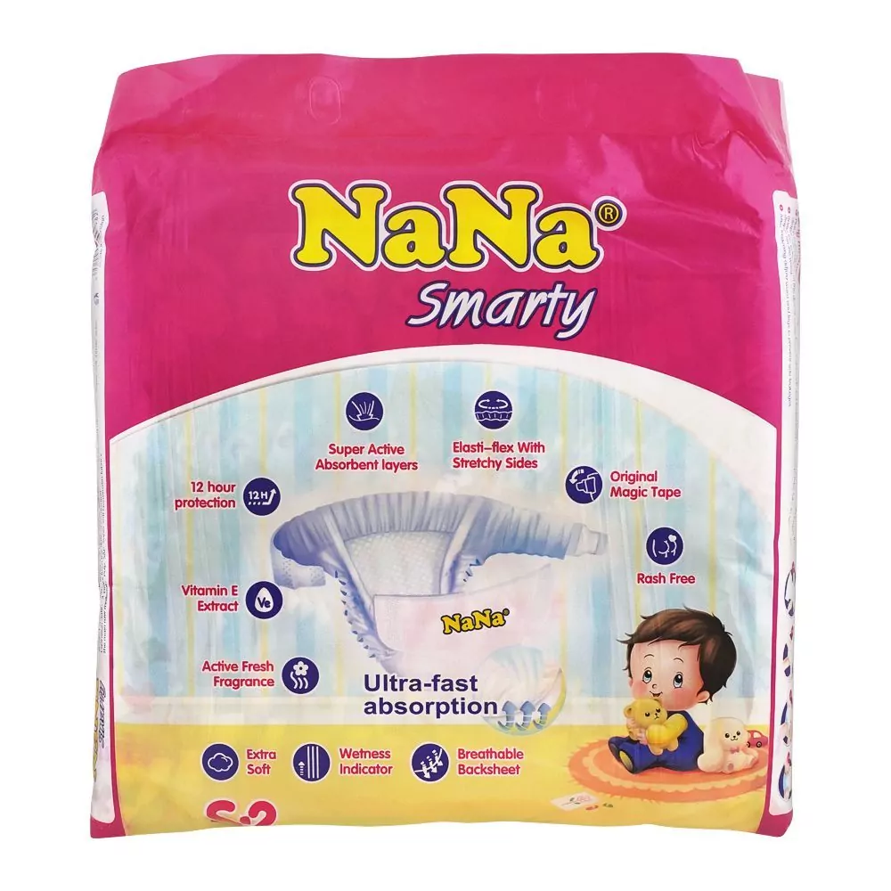 Nana Smarty Baby Diapers Small, No. 2, 4-8Kg, 72-Pack