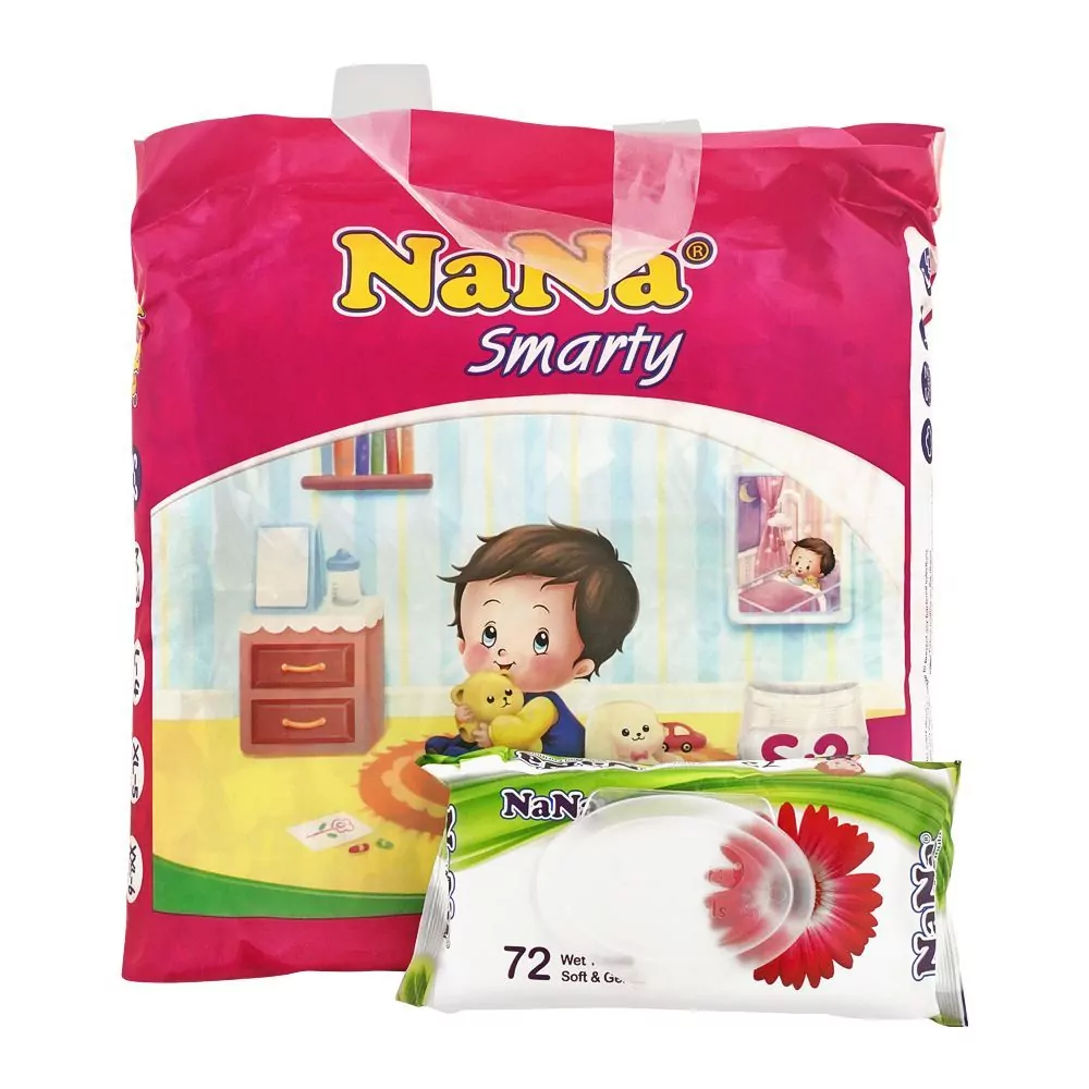 Nana Smarty Baby Diapers Small, No. 2, 4-8Kg, 72-Pack