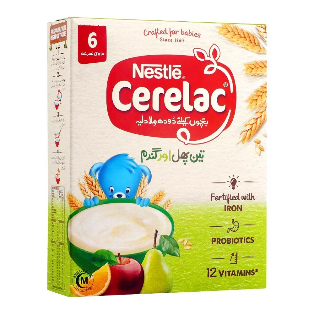 Nestle Cerelac 3-Fruits &Amp;Amp; Wheat, 175G