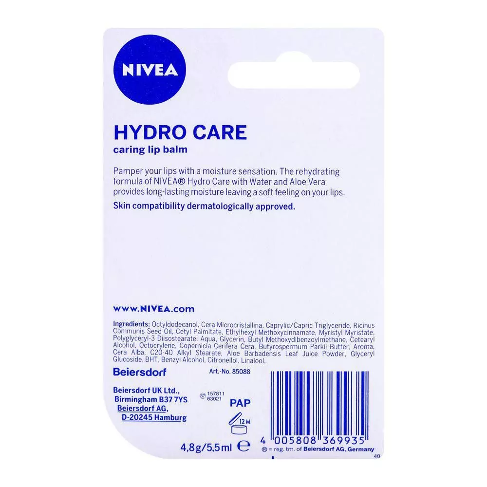 Nivea Hydro Care Lip Balm 4.8G