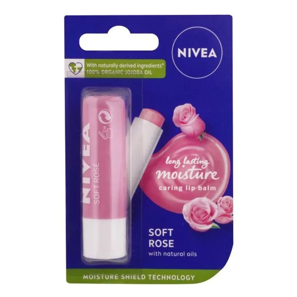 Nivea Lip Care Balm Soft Rose Long Lasting Moisture  4.85g