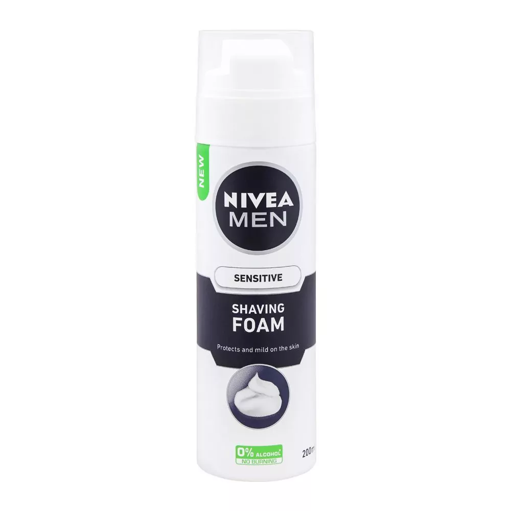 Nivea Men Sensitive Shaving Foam, Alcohol Free, 200Ml