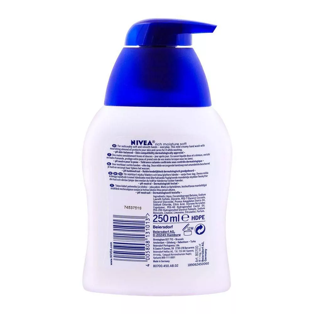 Nivea Rich Moisture Soft Hand Wash 250Ml A