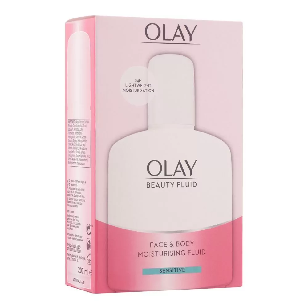 Olay Beauty Fluid Moisturiser Sensitive Face Body Fluid 200Ml A