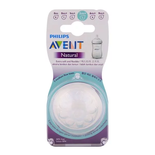 Philips Avent Natural Nipple 3m+ 2pcs