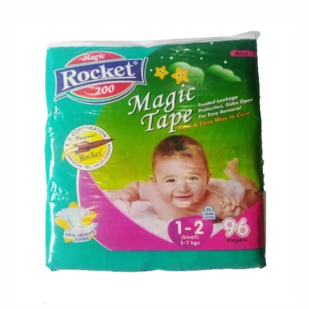 Rocket Magic Tape Diaper Jumbo Pack Size 2 Small 96Pc