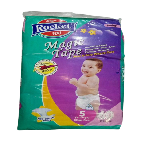 Rocket Magic Tape Diaper Jumbo Pack Size 5 XL 60pc