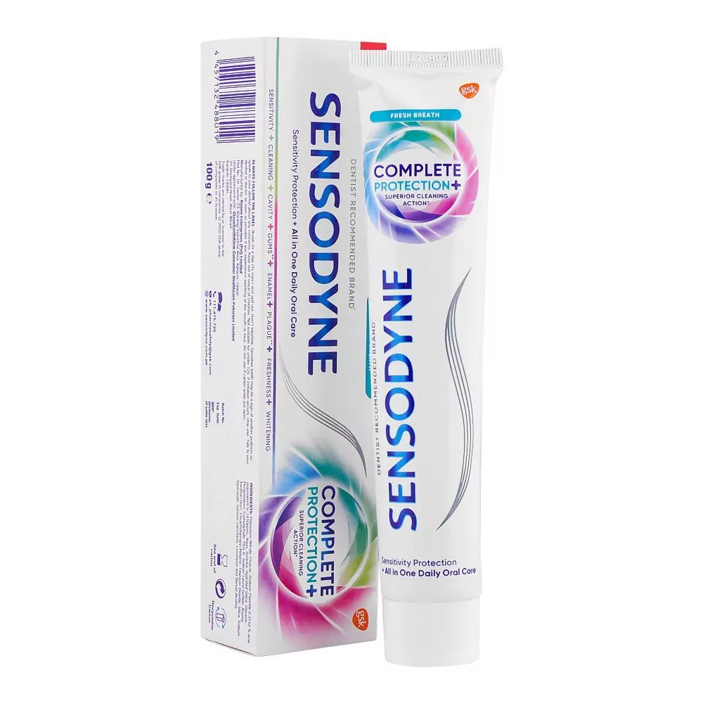 Sensodyne Complete Protection+ Fresh Breath, Superior Cleaning Action Toothpaste, 100G