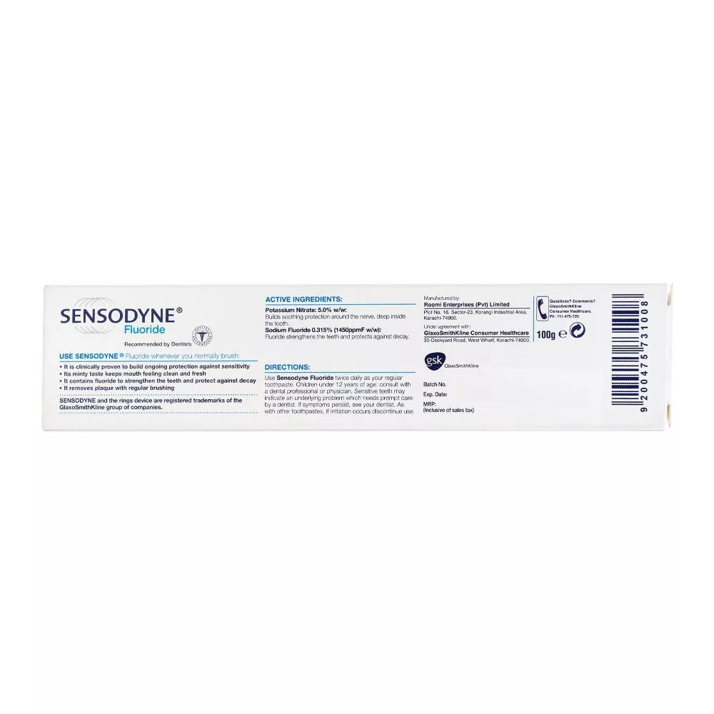 Sensodyne Fluoride Toothpaste, 100G