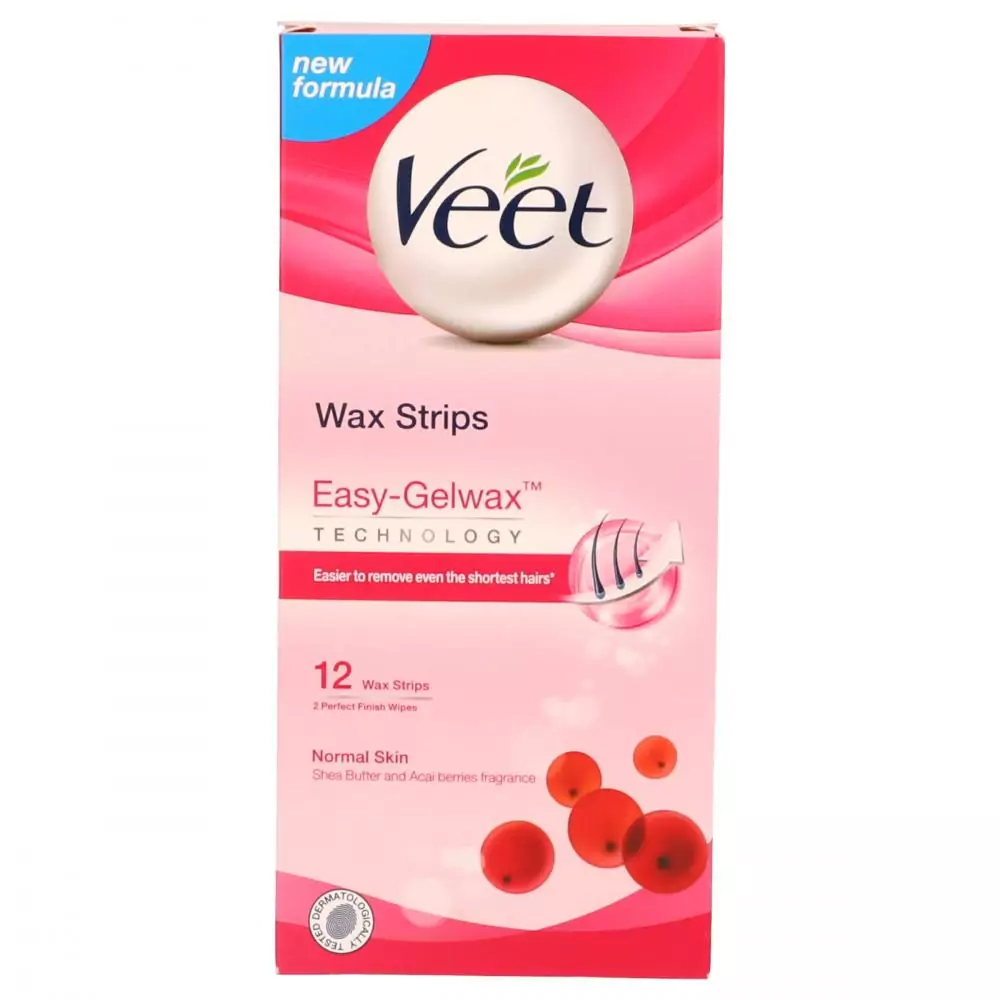 Veet Hair Remover Wax Strips With Easy Grip 12Pc