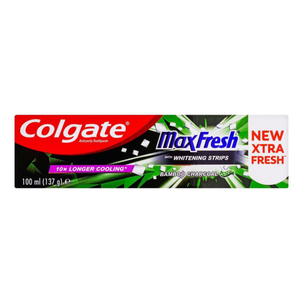 Colgate Max Fresh Whitening Strips Toothpaste with Bamboo Charcoal, 100ml