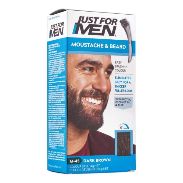 Just For Men Moustache, Beard & Sideburns Colour, M-45 Dark Brown Black