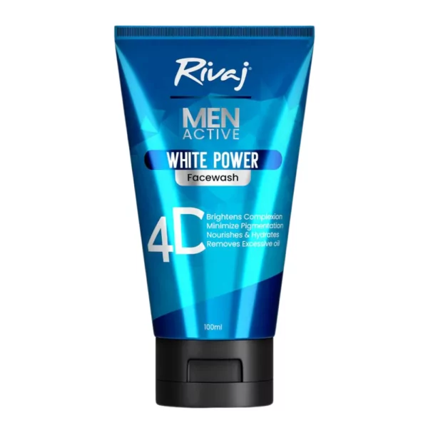 Rivaj Men Active White Power Face Wash - 100ml packaging