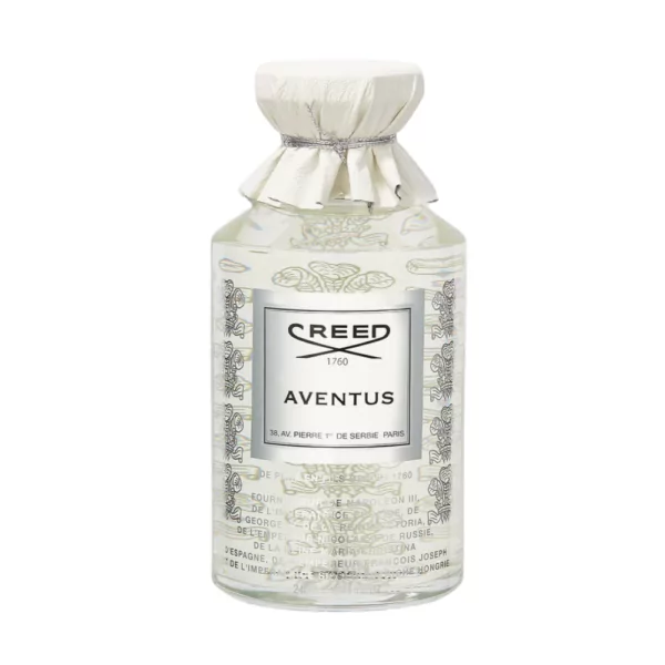 Creed Aventus 250ml Eau de Parfum bottle with bold notes of pineapple, bergamot, birch, musk, and vanilla for a powerful masculine scent.