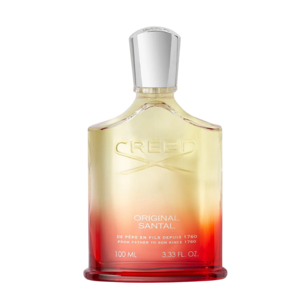 Creed Original Santal 100ml Eau de Parfum bottle featuring a luxurious blend of sandalwood, spices, and sweet vanilla notes.