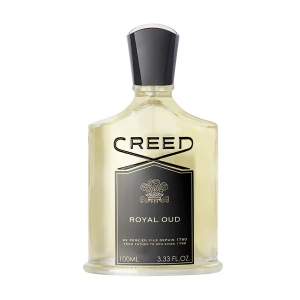 Creed Royal Oud 100ml Eau de Parfum bottle featuring a luxurious blend of oud, citrus, cedar, sandalwood, and musk notes.