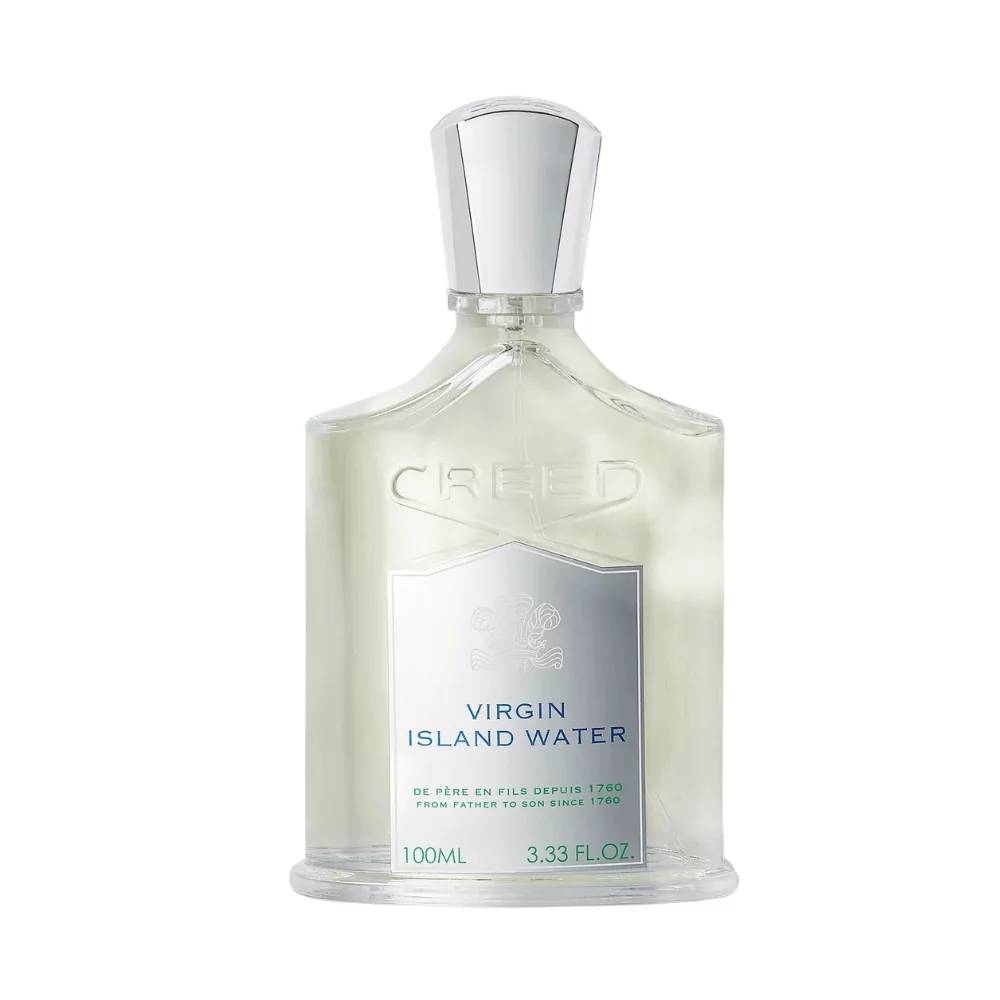 Creed Virgin Island Water 100Ml Eau De Parfum Bottle With Fresh Notes Of Lime, Coconut, White Florals, And Creamy Tonka Bean.