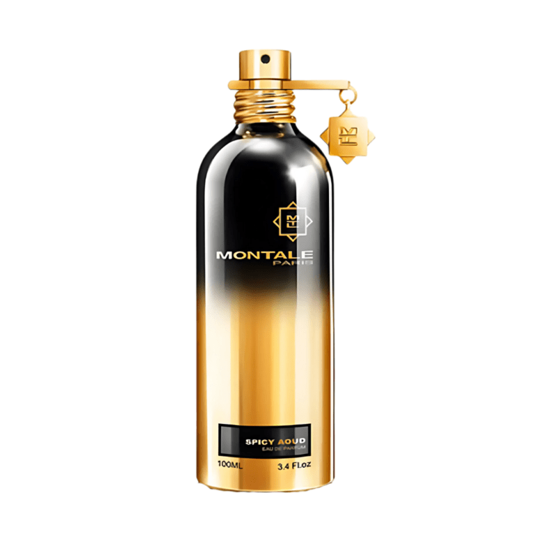 Montale Spicy Aoud 100Ml Eau De Parfum Bottle Featuring A Luxurious Blend Of Saffron, Orange, Oud, And Woody Musk For A Bold Scent.