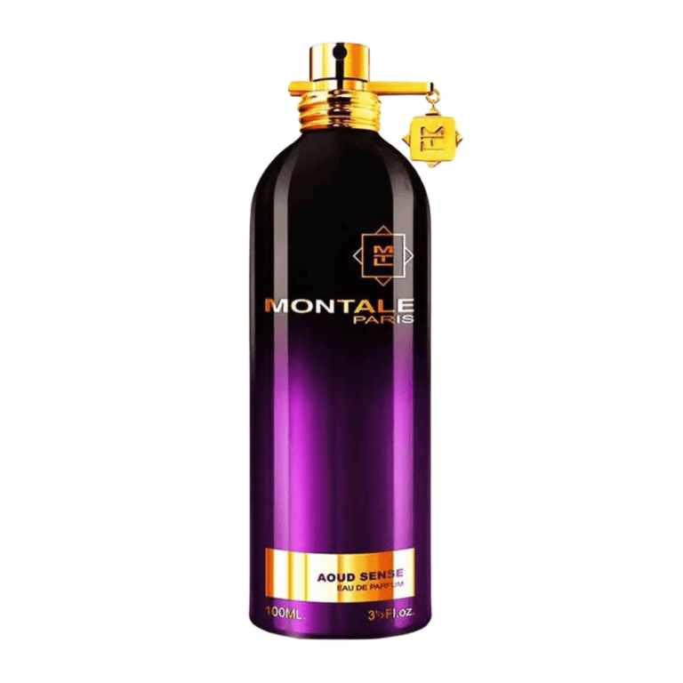 100Ml Bottle Of Montale Aoud Sense Perfume Edp, An Exotic Unisex Fragrance With Rich Oud Notes And A Distinctive Bottle Design.