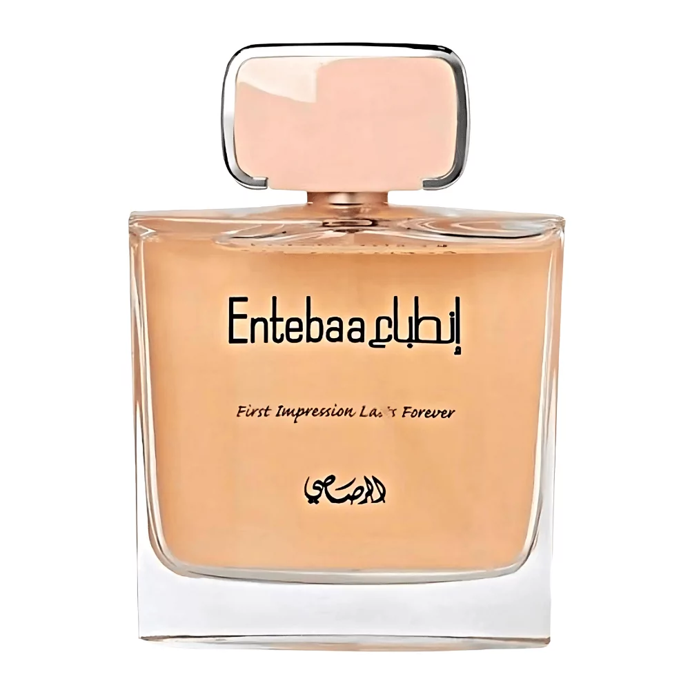 Rasasi Entebaa Pour Femme Edp 100Ml Bottle For Women Featuring A Soft Blend Of Black Currant, Rose, And Sandalwood.