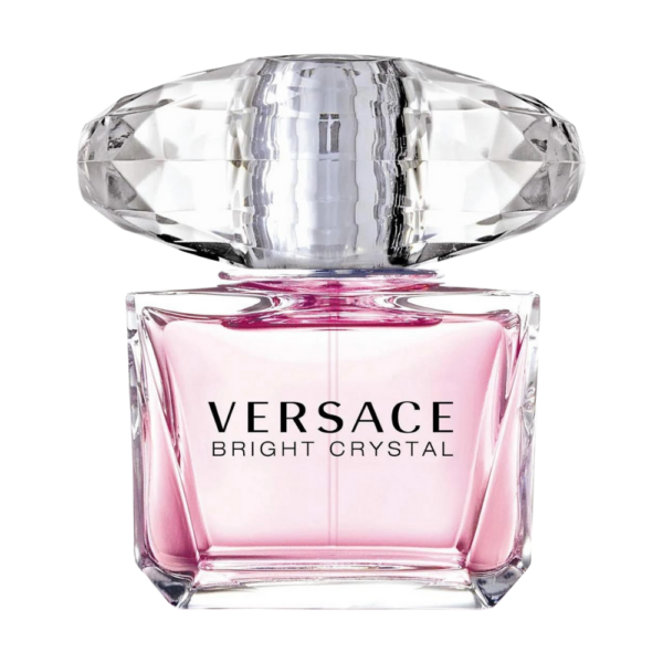 Versace Bright Crystal EDT 90ml bottle for women featuring an elegant blend of floral and fruity notes with amber and musk.