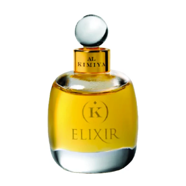 Kemi Blending Magic Elixir EDP 50ml bottle with a rich, exotic background, highlighting amber and oud notes.