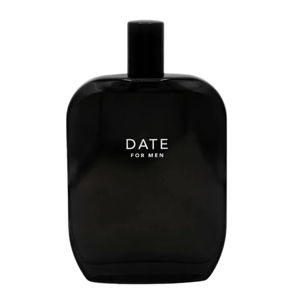 Fragrance One Date Extrait de Parfum for Men 100ml bottle with a luxurious, romantic background, highlighting patchouli and oud notes.