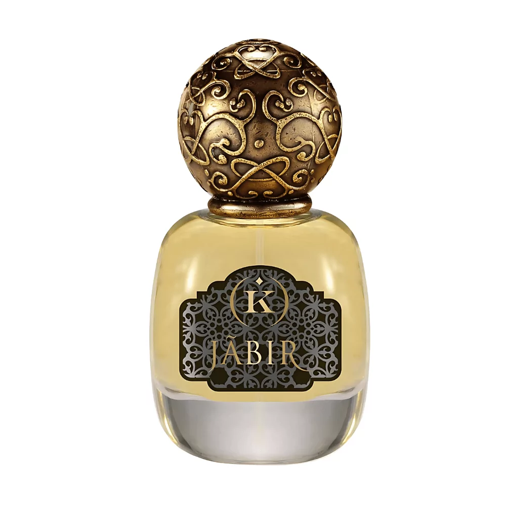 Kemi Blending Magic Jabir Edp 50Ml Bottle With A Floral Background, Showcasing Rose And Oud Notes.