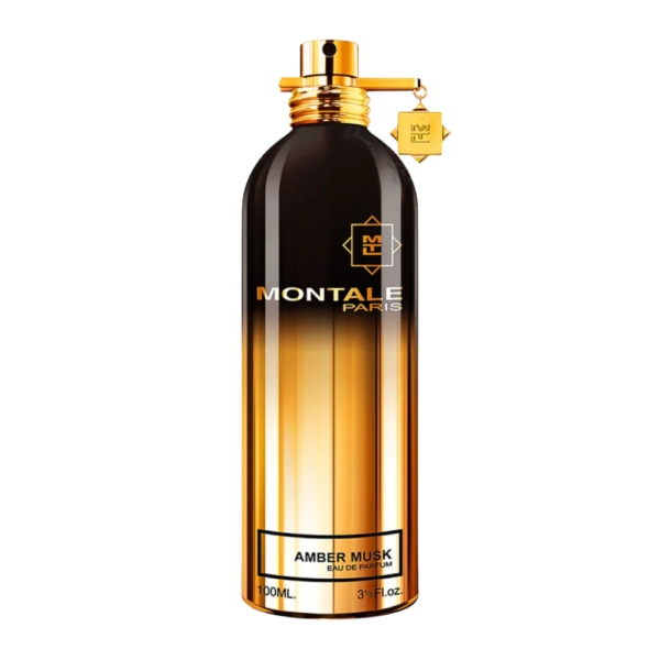 Montale Amber Musk EDP 100ml bottle set against a soft, warm background, highlighting amber and musk notes.