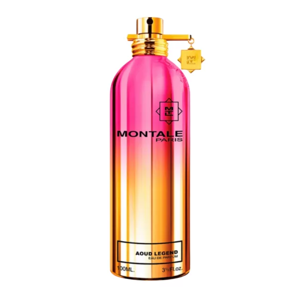 Montale Aoud Legend EDP 100ml bottle with a rich, earthy background, highlighting oud and leather notes.