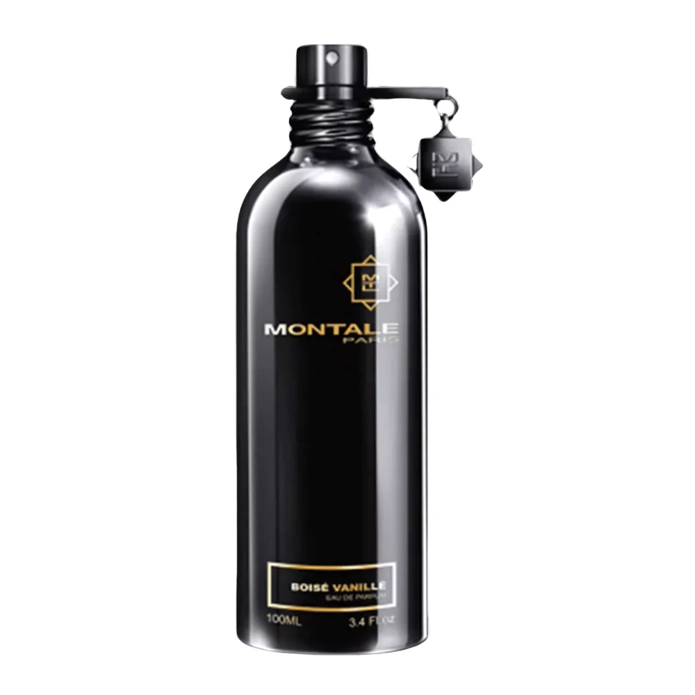 Montale Boise Vanille Edp 100Ml Bottle With A Warm, Vanilla-Inspired Background, Highlighting Vanilla And Patchouli Notes.