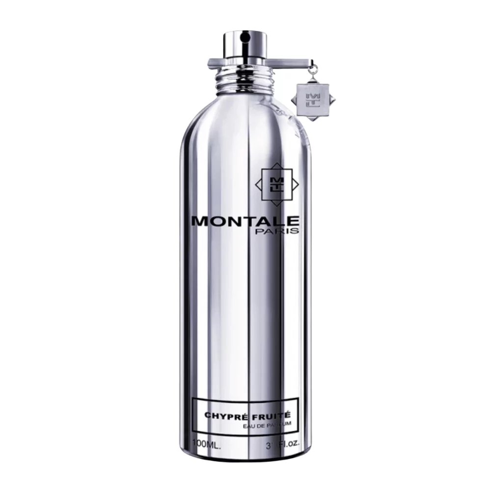 Montale Chypre Fruite Edp 100Ml Bottle With A Bright, Tropical Background, Highlighting Bergamot And Patchouli Notes.