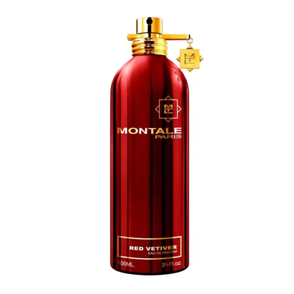 Montale Red Vetiver EDP 100ml bottle with a warm, earthy background, highlighting vetiver and spice notes.