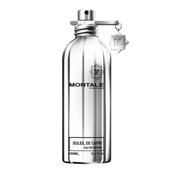 Montale Soleil de Capri EDP 100ml bottle with a bright, citrus-inspired background, highlighting citrus and musk notes.