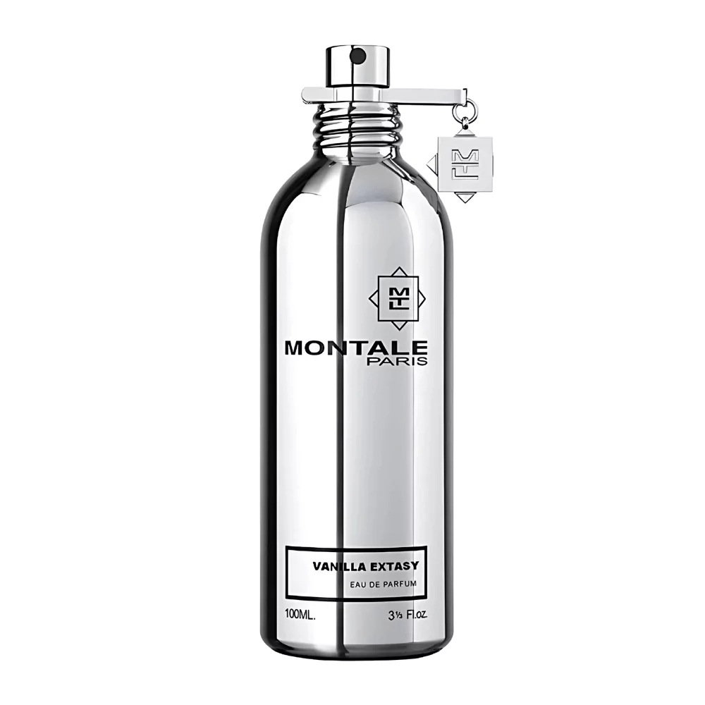 Montale Vanilla Extasy Edp 100Ml Bottle With A Soft, Floral Background, Highlighting Vanilla And Sandalwood Notes.