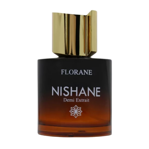 Nishane Florane EDP 100ml bottle with a floral background highlighting violet and amber notes.