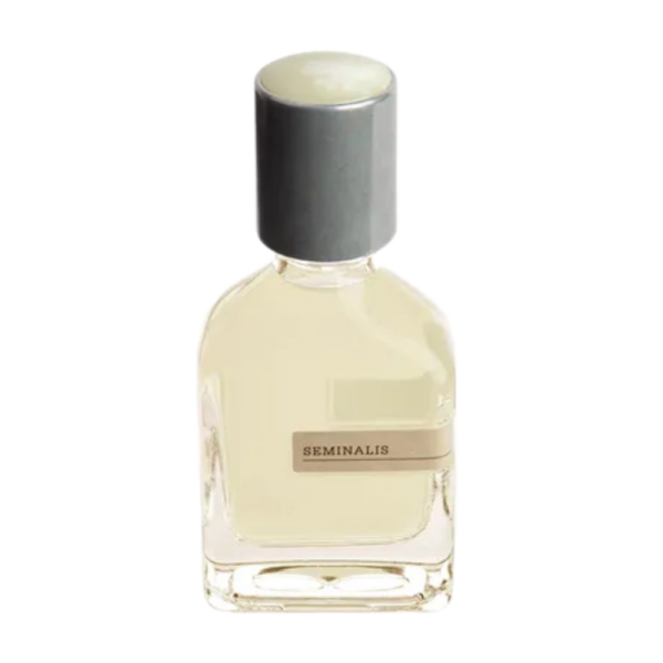 Orto Parisi Seminalis EDP Unisex 50ml bottle with an earthy, intense background, highlighting leather and patchouli notes.