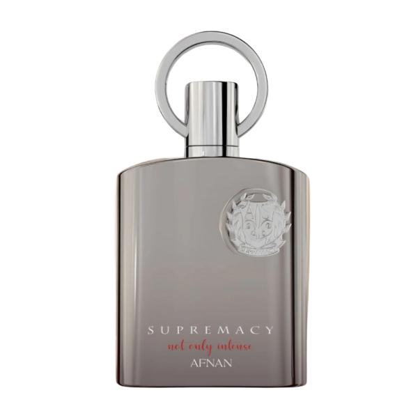 Afnan Supremacy Not Only Intense Extrait 100ml bottle on a luxurious background, highlighting notes of black currant, patchouli, and ambergris.