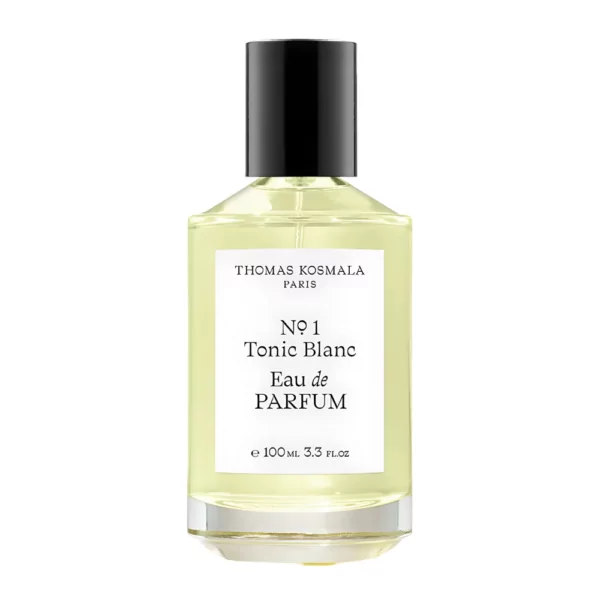 Thomas Kosmala Tonic Blanc EDP 100ml bottle against a fresh, bright background, showcasing citrus and neroli notes.