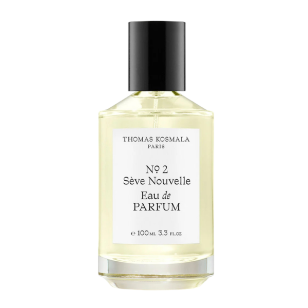 Thomas Kosmala Seve Nouvelle No 2 EDP 100ml bottle against a sophisticated, warm background, highlighting spicy pink pepper and patchouli notes.