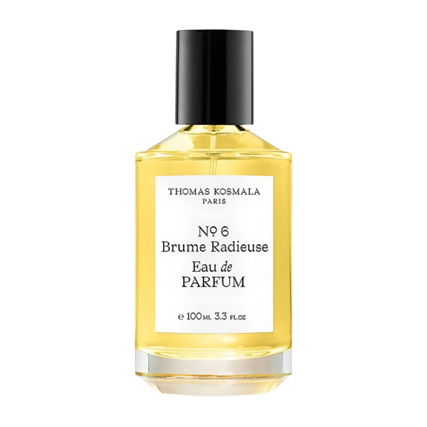 Thomas Kosmala Brume Radieuse Thomas Kosmala Bukhoor Elixir No 6 EDP 100ml bottle with a rich, warm background, highlighting rose and vanilla notes.