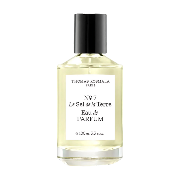 Thomas Kosmala Le Sel de la Terre EDP 100ml bottle against a light, airy background, highlighting marine and citrus notes.