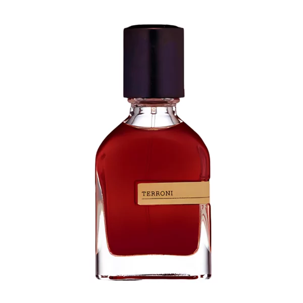 Orto Parisi Terroni EDP Unisex 50ml bottle with an earthy background, highlighting amber and birch notes.