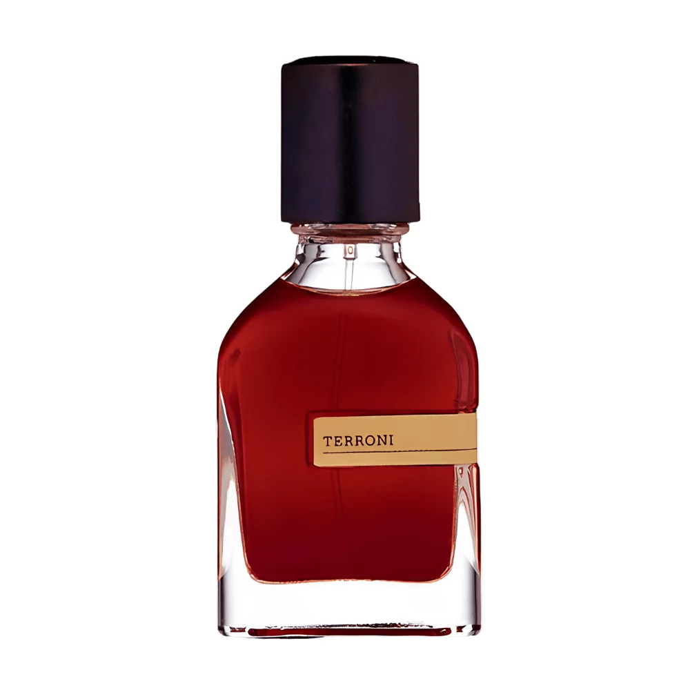 Orto Parisi Terroni Edp Unisex 50Ml Bottle With An Earthy Background, Highlighting Amber And Birch Notes.