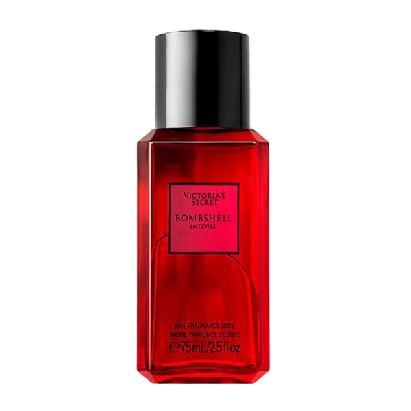 Victoria's Secret Bombshell Intense Eau de Parfum in a 75ml bottle, featuring rich notes of cherry, red peony, and sultry vanilla for a bold and seductive fragrance.