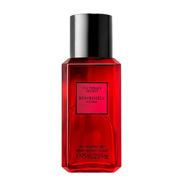 Victoria's Secret Bombshell Intense Eau de Parfum in a 75ml bottle, featuring rich notes of cherry, red peony, and sultry vanilla for a bold and seductive fragrance.