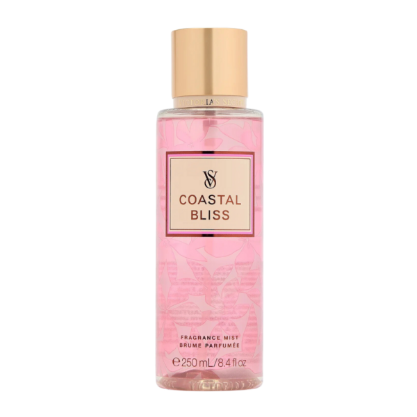 Victoria's Secret Coastal Bliss Body Mist in a 250ml bottle, featuring aquatic notes of citrus, marine, and soft woods for a refreshing fragrance.